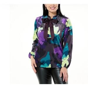 Wonder by Christian Siriano Long Blouson Sleeve Top With Bow Detail Size XS